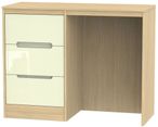 Monaco Cream Gloss and Light Oak 3 Drawer Single Dressing Table