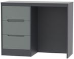 Monaco Grey Gloss and Graphite 3 Drawer Single Dressing Table