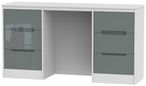 Monaco Grey Gloss and White 6 Drawer Double Dressing Table