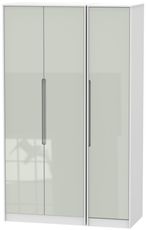 Monaco Cashmere Gloss and White 3 Door Tall Triple Wardrobe