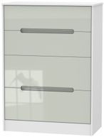 Monaco Gloss Cashmere and White 4 Drawer Deep Chest