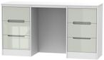 Monaco Gloss Cashmere and White 6 Drawer Double Dressing Table