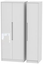 Monaco White Gloss 3 Door Tall Triple Wardrobe