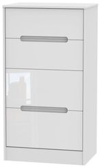 Monaco White Gloss 4 Drawer Deep Midi Chest
