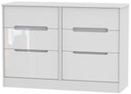 Monaco White Gloss 6 Drawer Midi Chest