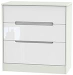 Monaco White Gloss and Cashmere 3 Drawer Deep Chest