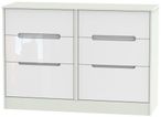 Monaco White Gloss and Cashmere 6 Drawer Midi Chest