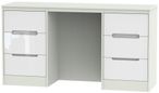 Monaco White Gloss and Cashmere 6 Drawer Double Dressing Table