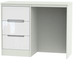 Monaco White Gloss and Cashmere 3 Drawer Single Dressing Table