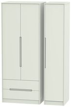 Monaco Cashmere 3 Door Tall Triple Wardrobe - LHF 2 Drawers