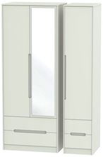 Monaco Cashmere 3 Door Tall Combi Wardrobe - 1 Mirror