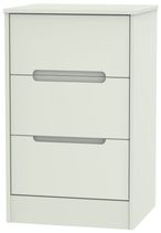 Monaco Cashmere Matt 3 Drawer Bedside Cabinet
