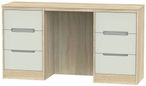 Monaco Cashmere Matt and Oak Effect 6 Drawer Double Dressing Table