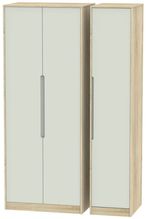 Monaco Cashmere and Oak Effect 3 Door Tall Triple Wardrobe