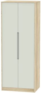 Monaco Cashmere and Oak Effect 2 Door Plain Tall Wardrobe