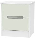 Monaco Cashmere and White 2 Drawer Bedside Cabinet