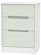 Monaco Cashmere and White 3 Drawer Deep Midi Chest