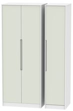 Monaco Cashmere and White 3 Door Tall Triple Wardrobe