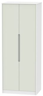 Monaco Cashmere and White 2 Door Plain Tall Wardrobe