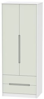 Monaco Cashmere and White 2 Door 2 Drawer Tall Wardrobe