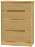 Monaco Modern Oak 4 Drawer Deep Chest