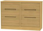 Monaco Modern Oak 6 Drawer Midi Chest