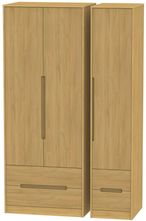 Monaco Modern Oak 3 Door Tall Triple Wardrobe - 4 Drawers