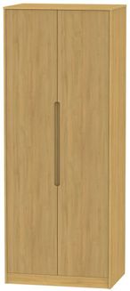 Monaco Modern Oak 2 Door Plain Tall Wardrobe