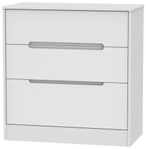 Monaco White 3 Drawer Deep Chest