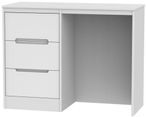 Monaco White 3 Drawer Single Dressing Table