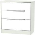 Monaco White and Cashmere 3 Drawer Deep Chest