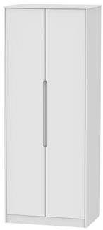 Monaco White 2 Door Plain Tall Wardrobe