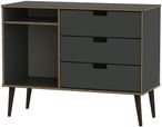 Shanghai Graphite 95cm TV Unit with Black Wooden Legs