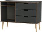 Shanghai Graphite 95cm TV Unit with Natural Wooden Legs