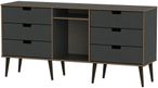 Shanghai Graphite 150cm TV Unit with Black Wooden Legs
