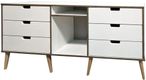 Shanghai White 150cm TV Unit with Natural Legs