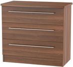 Sherwood Walnut Effect 3 Drawer Small Chest