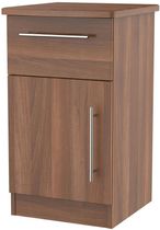 Sherwood Walnut Effect 1 Door 1 Drawer Bedside Cabinet