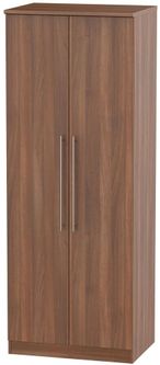 Sherwood Walnut Effect 2 Door Plain Tall Wardrobe