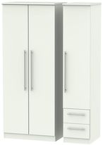 Sherwood Porcelain 3 Door Triple Wardrobe - RHF 2 Drawers