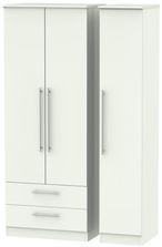 Sherwood Porcelain 3 Door Tall Triple Wardrobe - LHF 2 Drawers