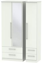 Sherwood Porcelain 3 Door Tall Combi Wardrobe - 1 Mirror