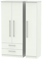Sherwood Porcelain 3 Door Triple Wardrobe - LHF 2 Drawers