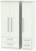 Sherwood Porcelain 3 Door Triple Wardrobe - 4 Drawers