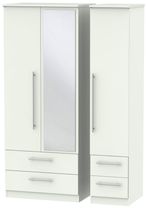 Sherwood Porcelain 3 Door Combi Wardrobe - 1 Mirror