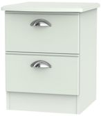 Victoria Grey 2 Drawer Bedside Cabinet