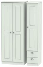 Victoria Grey 3 Door Tall Triple Wardrobe - RHF 2 Drawers
