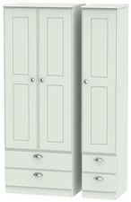 Victoria Grey 3 Door Tall Triple Wardrobe - 4 Drawers