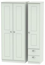 Victoria Grey 3 Door Triple Wardrobe - RHF 2 Drawers