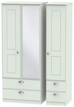 Victoria Grey 3 Door Combi Wardrobe - 1 Mirror